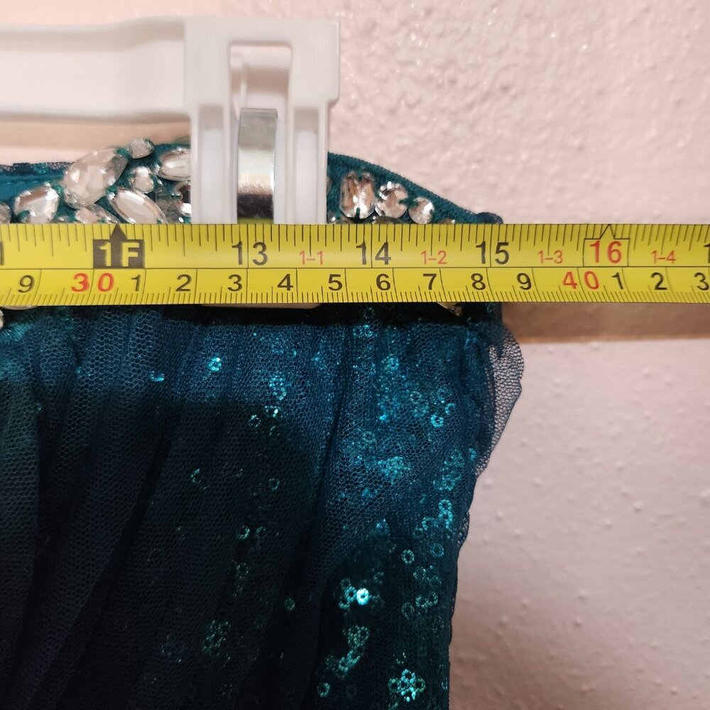 Y2K Vintage Lily Rose Green Tulle Short Semi Formal Size 5 - Picture 9 of 11